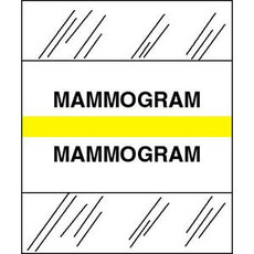 Medical Chart Index Tabs, Mammogram, Yellow, 1/2 x 1-1/4, 100/Pk (54560)