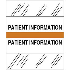 Medical Chart Index Tabs, Patient Information, Orange, 1/2 x 1-1/4, 100/Pk (54569)