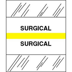 Medical Chart Index Tabs, Surgical, Yellow, 1/2 x 1-1/4, 100/Pk (54577)