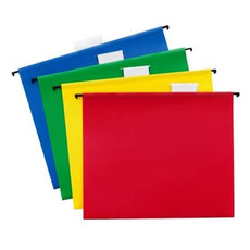 Smead Poly Hanging Folder, 1/5-Cut Tab, Letter Size, Assorted Colors, 12 per Pack (64026)