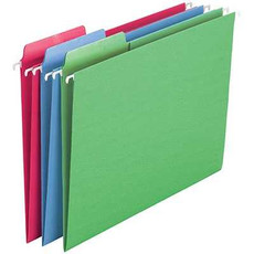 Smead Erasable FasTab Hanging File Folder, 1/3-Cut Built-In Tab, Letter Size, Assorted Colors, 18/Box