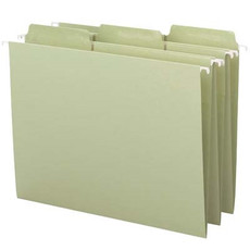 Smead Erasable FasTab Hanging File Folder, 1/3-Cut Built-In Tab, Letter Size, Moss, 20/Box