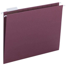 Smead Hanging File Folders, 1/5-Cut Tab, Letter Size, Maroon, 25/Bx (64073)