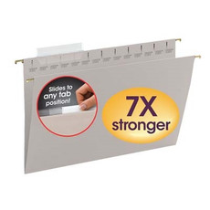 Smead TUFF Hanging Folder w/ Easy Slide Tab 64093 1/3-Cut Sliding Tab Legal Steel Gray