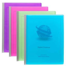 Smead Poly Report Cover with Sliding Bar, Letter Size, 25 Sheet Capacity, Assorted Colors, 4/Pack