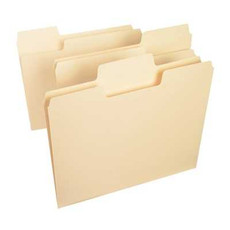 SuperTab File Folders, Letter Size, 1/3-Cut, No Fasteners, 11pt. Manila, 100/Box