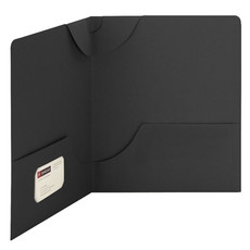 Smead Lockit Two-Pocket File Folder, Letter Size, Black, 25/Bx (87981)