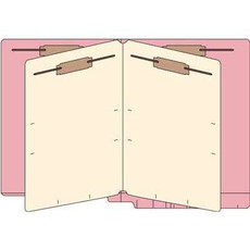 End Tab Classification Folders, 2 Dividers, Letter Size, 14pt Pink, 25 Box (87C00D2PNK)