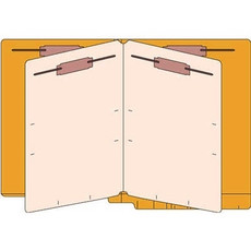 End Tab Classification Folders, 2 Dividers, Letter Size, 14pt Goldenrod, 25 Box (87C07D2GLD)