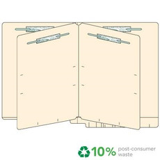 End Tab Classification Folders, 2 Dividers, Letter Size, 14pt Manila, 25 Box (87SR102D2)