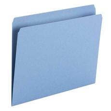 Smead File Folder, Straight Cut, Letter Size, Blue, 100/Bx (10935)