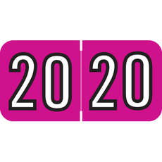 Amerifile Compatible Year Labels, 2020, Magenta, 3/4 x 1-1/2, 500/RL