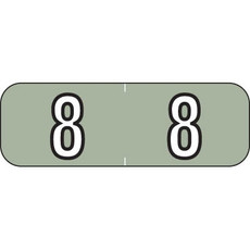 Barkley Numeric Labels, NBAM, 1 1/2 x 1/2, Number 8, Gray, 500/RL (BANM-8)