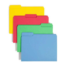 Smead File Folder, 1/3-Cut Tab, Letter Size, Assorted Colors, 100/Bx (11951)