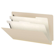 End Tab Classification Folders, 2 Dividers, Legal Size, 18pt Manila, 10/Box (DV-S52-26-M)