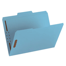 Smead 100% Recycled Fastener File Folder, 2 Fasteners, Blue (12041)