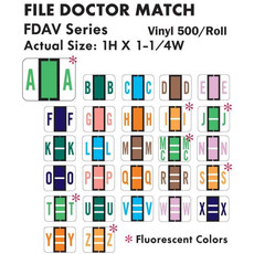 File Doctor Alpha Labels, 1 H x 1 1/4 W, Full Set, FDAV-AT