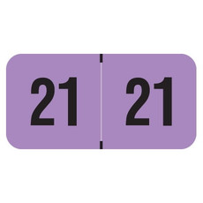 PMA Compatible Year Labels, 2021, Fluorescent Violet, 3/4 x 1-1/2, 500/RL