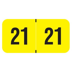 PMA Compatible Year Labels, 2021, Fluorescent Yellow, 3/4 x 1-1/2, 500/RL