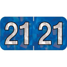 PMA Compatible Year Labels, 2021, Holographic Blue, 3/4 x 1-1/2, 500/RL