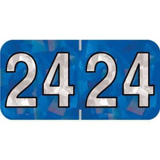 PMA Compatible Year Labels, 2024, Holographic Blue, 3/4 x 1-1/2, 500/RL