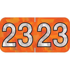 PMA Compatible Year Labels, 2023, Holographic Orange, 3/4 x 1-1/2, 500/RL