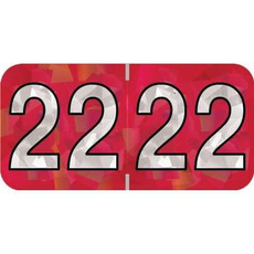 PMA Compatible Year Labels, 2022, Holographic Red, 3/4 x 1-1/2, 500/RL