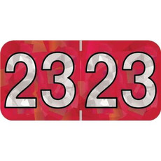 PMA Compatible Year Labels, 2023, Holographic Red, 3/4 x 1-1/2, 500/RL