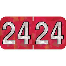 PMA Compatible Year Labels, 2024, Holographic Red, 3/4 x 1-1/2, 500/RL