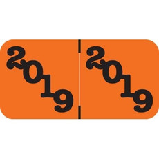 Jeter Compatble Year Labels, 2019, Orange/Black, 3/4 x 1-1/2, 500/Roll
