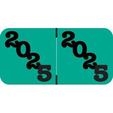 Jeter Compatible Year Labels, 2025, Teal/Black, 3/4 x 1-1/2, 500/Roll