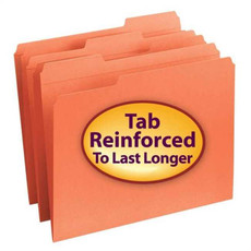Smead File Folder, Reinforced 1/3-Cut Tab, Letter, Orange (12534)