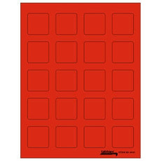 Tabbies Labels-U-Create Laser Labels, 1-1/2" x 1-1/2", Fluorescent Red, 200/Pk