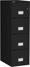 Phoenix File Cabinet, 4-Drawer, Letter Size, 25 Deep, Black, Closed