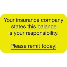 Patient Responsibility Labels, Your Insurance, 250/Box (MAP2080)