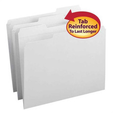 Smead File Folder, Reinforced 1/3-Cut Tab, Letter Size, White, 100/Bx (12834)