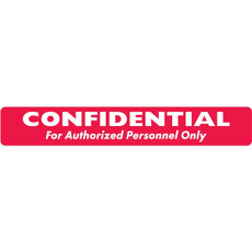 Confidental Label, White/Red, 6-1/2 x 1, Roll/100