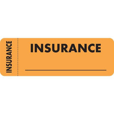 Insurance Labels, Insurance, 3 x 1, Fl. Orange, 250/Roll (MAP3140)