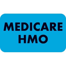 Insurance Labels, Medicare HMO, 1-1/2 x 7/8, Lt. Blue, 250/Roll (MAP5260)