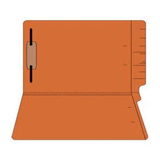 Colored Folders, End Tab, Legal Size, 3/4" Exp, Fastener Pos 1, 14pt Orange, 50/Box