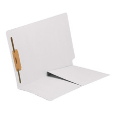 Colored End Tab Folders, Letter, 1/2 Pocket, Fastener Pos 1, 14pt White, 50/Bx