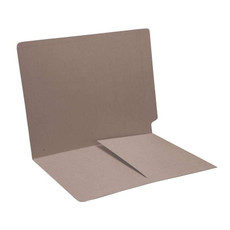 Colored End Tab Folders, Letter, 1/2 Pocket Inside Front, 14pt Gray, 50/Bx