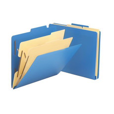 Smead Plastic Classification Folders, 2 Dividers, Letter, Blue (14045)