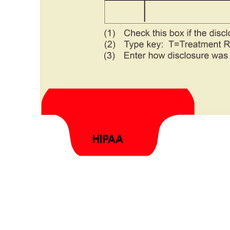 Chart Divider, Bottom Tab, Position 1, Red, HIPAA, Pack/100