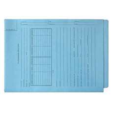 Patent Folders, End Tab, Tri-Fold, Printed 2-Sides, Blue, 25/Box