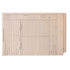 Patent Folders, End Tab, Tri-Fold, Printed 2-Sides, Manila, 25/Box