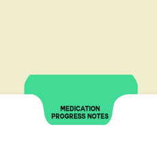 Chart Divider, Bottom Tab, Position 2, Lt. Green, Medication/Progress, Pack/100
