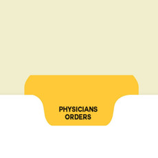 Chart Divider, Bottom Tab, Position 3, Amber, Physicians Orders, Pack/100