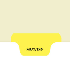Chart Divider, Bottom Tab, Position 4, Lt. Yellow, X-Ray/Ekg, Pack/100