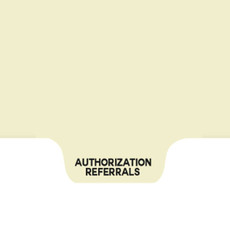 Chart Divider, Bottom Tab, Position 5, Clear, Authorizations/Referrals, Pack/100